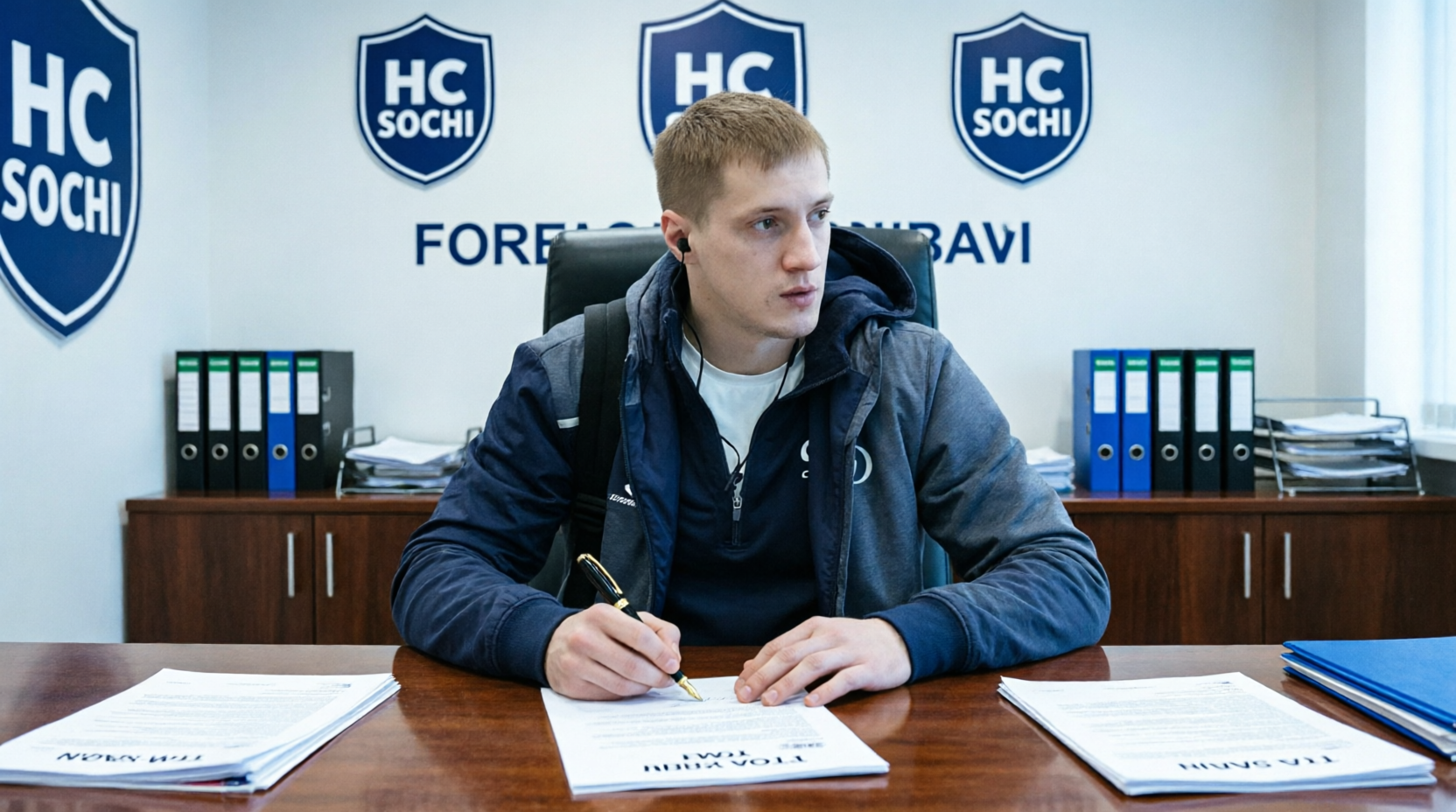 Нападающий Дмитрий Кагарлицкий ставит подпись под новым двухлетним соглашением с ХК Сочи